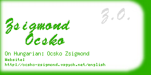 zsigmond ocsko business card